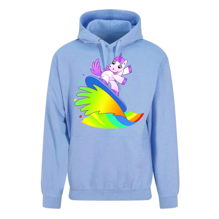 Unicorn Surfing On the Rainbow Unisex Surf Hoodie