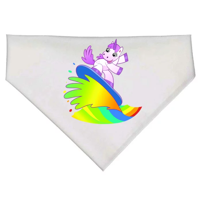 Unicorn Surfing On the Rainbow USA-Made Doggie Bandana