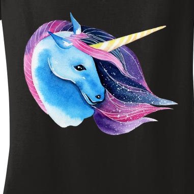 Unicorn Watercolor Women's V-Neck T-Shirt