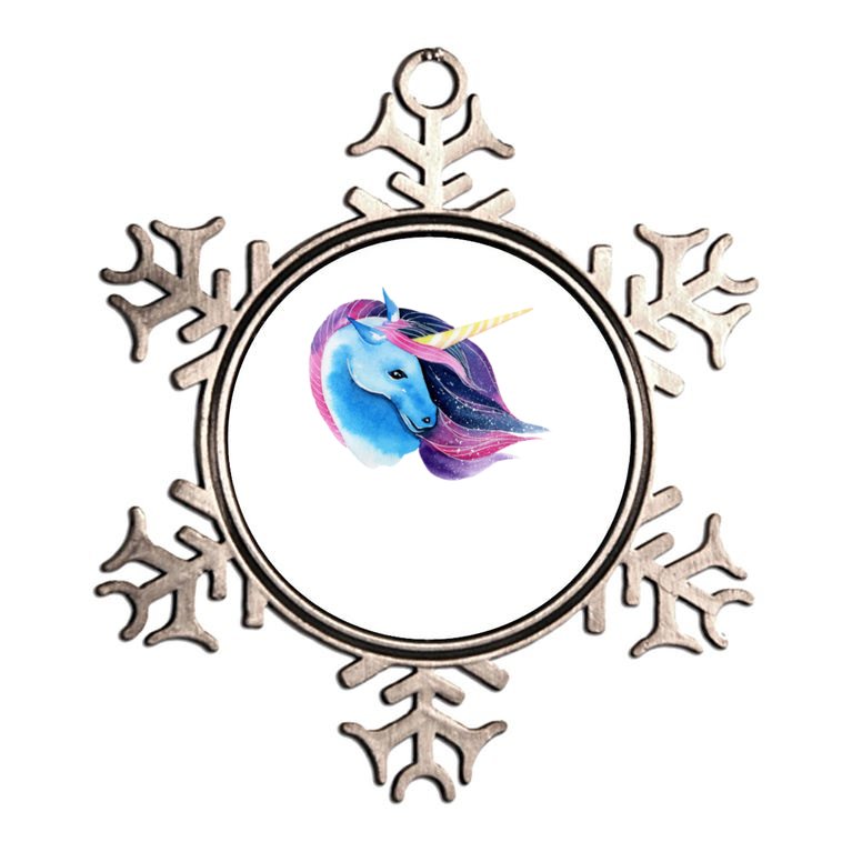 Unicorn Watercolor Metallic Star Ornament