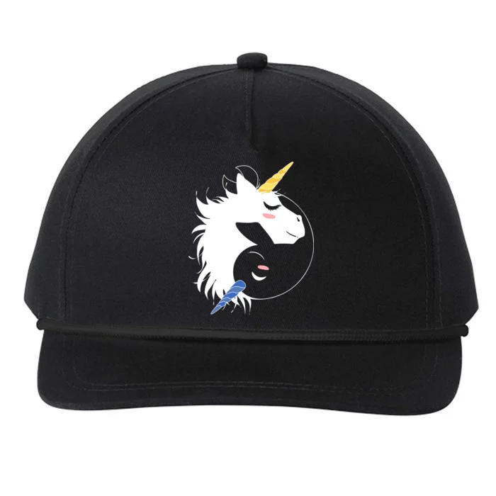 Unicorn Ying Yang Snapback Five-Panel Rope Hat