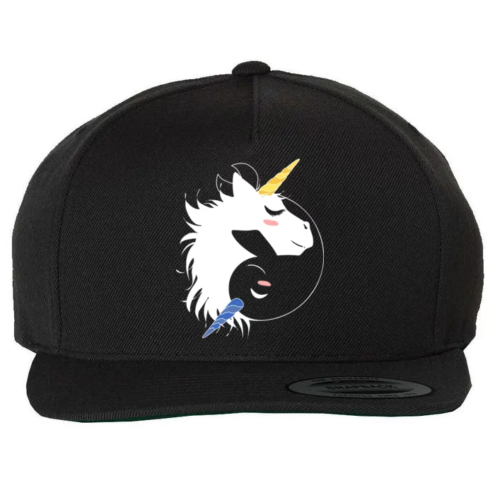 Unicorn Ying Yang Wool Snapback Cap