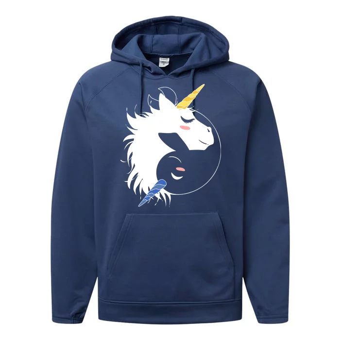 Unicorn Ying Yang Performance Fleece Hoodie