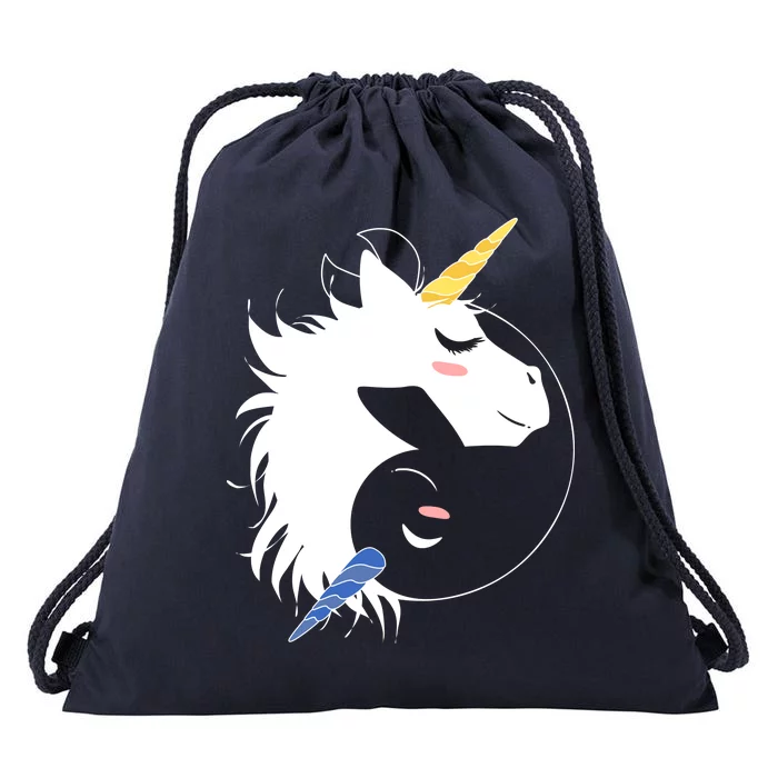 Unicorn Ying Yang Drawstring Bag