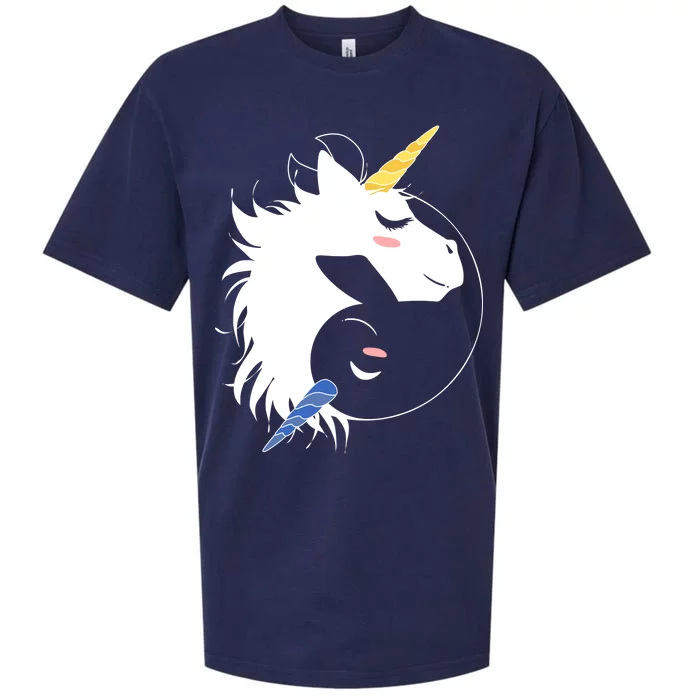 Unicorn Ying Yang Sueded Cloud Jersey T-Shirt