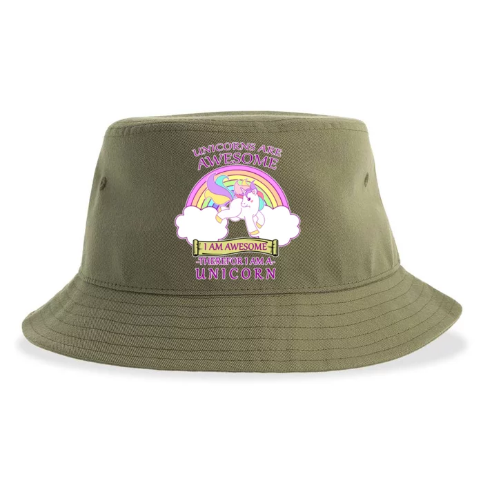 Unicorns Are Awesome Therefor I Am S Unicorn Sustainable Bucket Hat