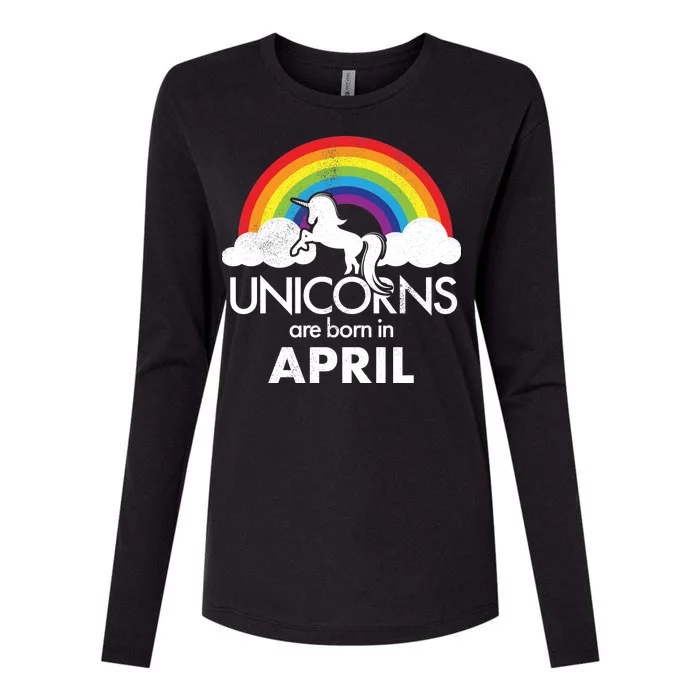 Unicorns Are Born in April Womens Cotton Relaxed Long Sleeve T-Shirt