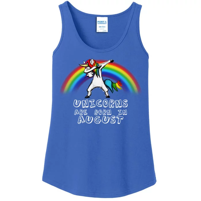 Unicorns are Born in August Birthday Ladies Essential Tank