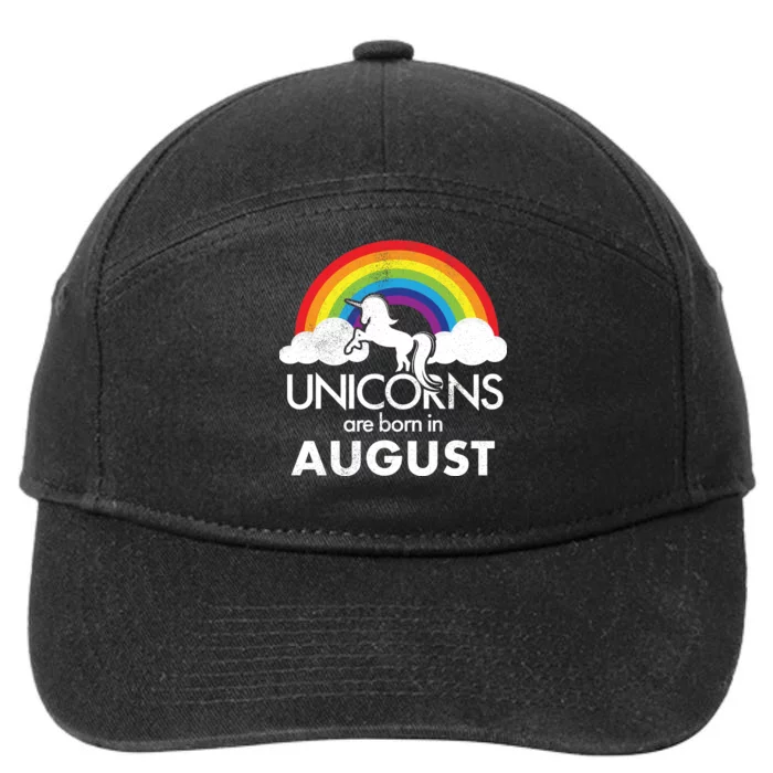 Unicorns Are Born In August Rainbow Retro 7-Panel Snapback Hat