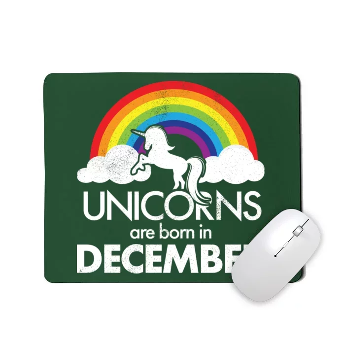 Unicorns Are Born In December Rainbow Retro Mousepad