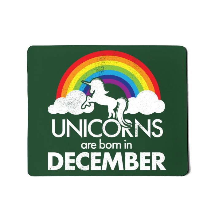 Unicorns Are Born In December Rainbow Retro Mousepad