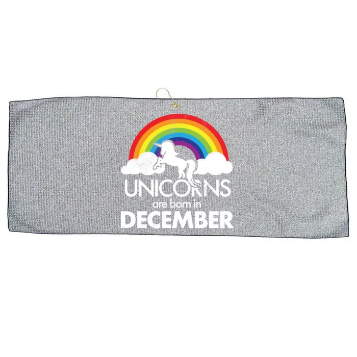 Unicorns Are Born In December Rainbow Retro Large Microfiber Waffle Golf Towel