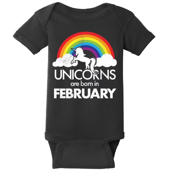 Unicorns Are Born in February Baby Bodysuit