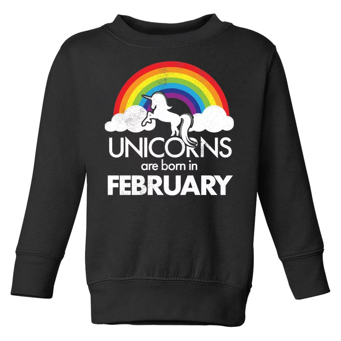 Unicorns Are Born in February Toddler Sweatshirt