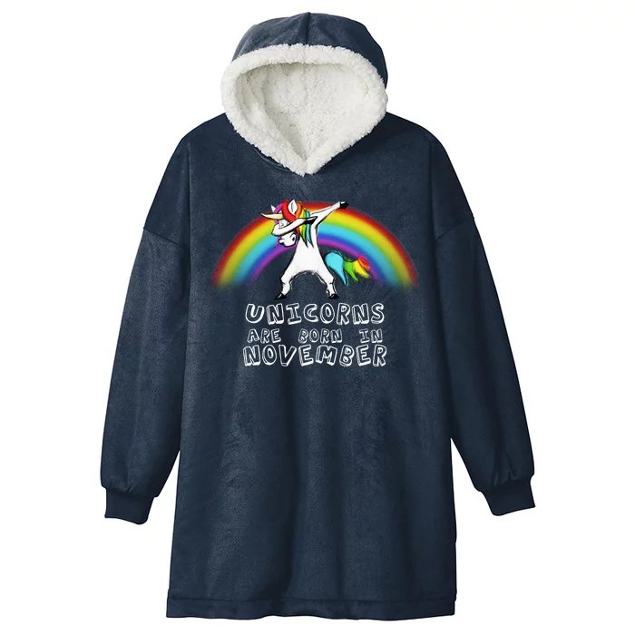 Unicorns Are Born In November Hooded Wearable Blanket