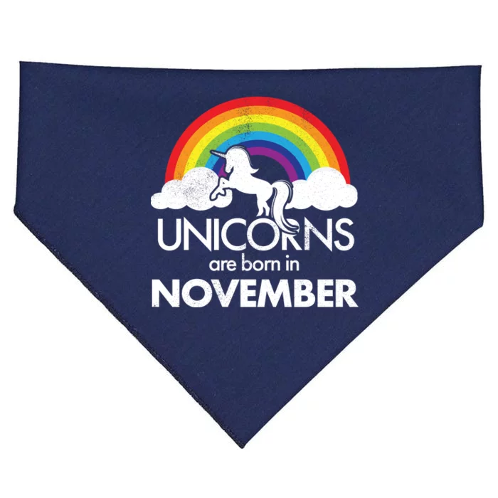 Unicorns Are Born In November Rainbow Retro USA-Made Doggie Bandana