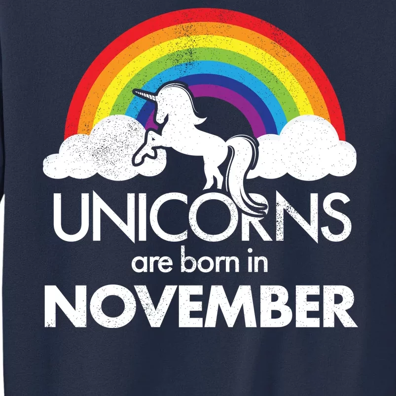 Unicorns Are Born In November Rainbow Retro Sweatshirt