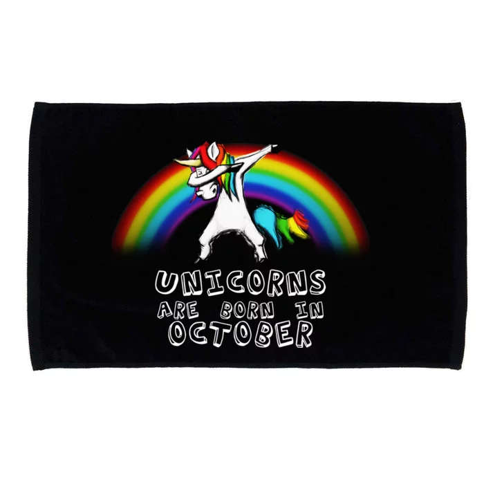 Unicorns Are Born In October Birthday Microfiber Hand Towel