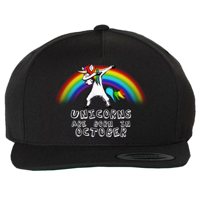 Unicorns Are Born In October Birthday Wool Snapback Cap