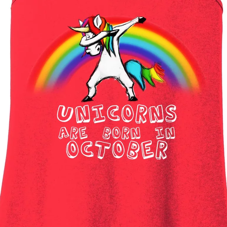 Unicorns Are Born In October Birthday Ladies Essential Tank