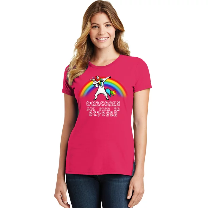 Unicorns Are Born In October Birthday Women's T-Shirt