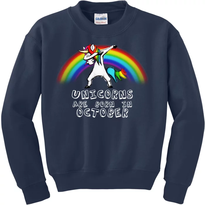 Unicorns Are Born In October Birthday Kids Sweatshirt