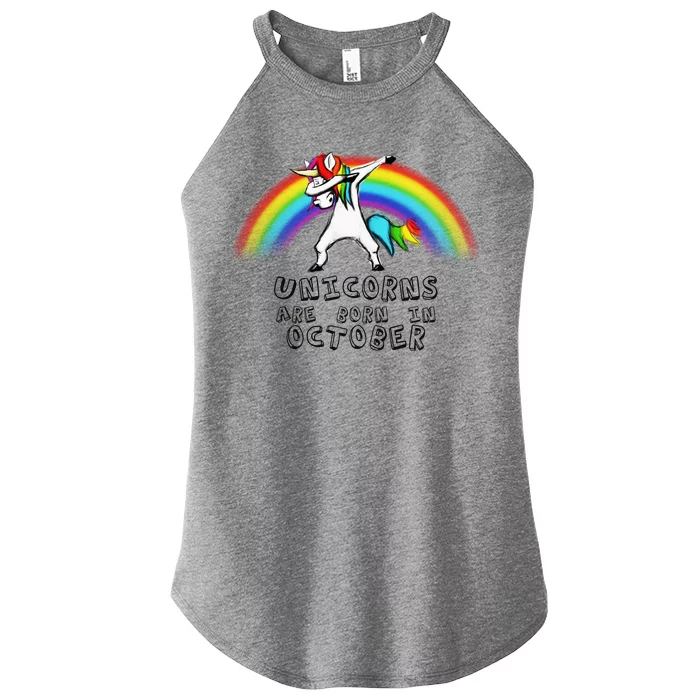 Unicorns Are Born In October Birthday Women’s Perfect Tri Rocker Tank