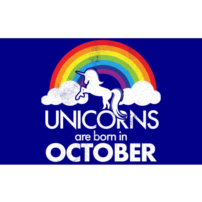 Unicorns Are Born In October Rainbow Retro Bumper Sticker