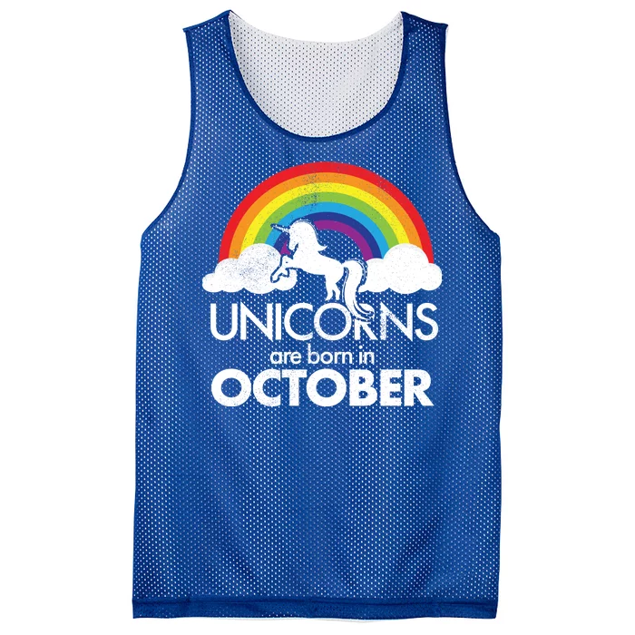 Unicorns Are Born In October Rainbow Retro Mesh Reversible Basketball Jersey Tank