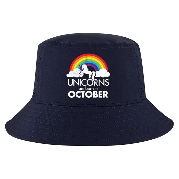 Unicorns Are Born In October Rainbow Retro Cool Comfort Performance Bucket Hat