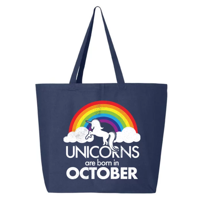 Unicorns Are Born In October Rainbow Retro 25L Jumbo Tote