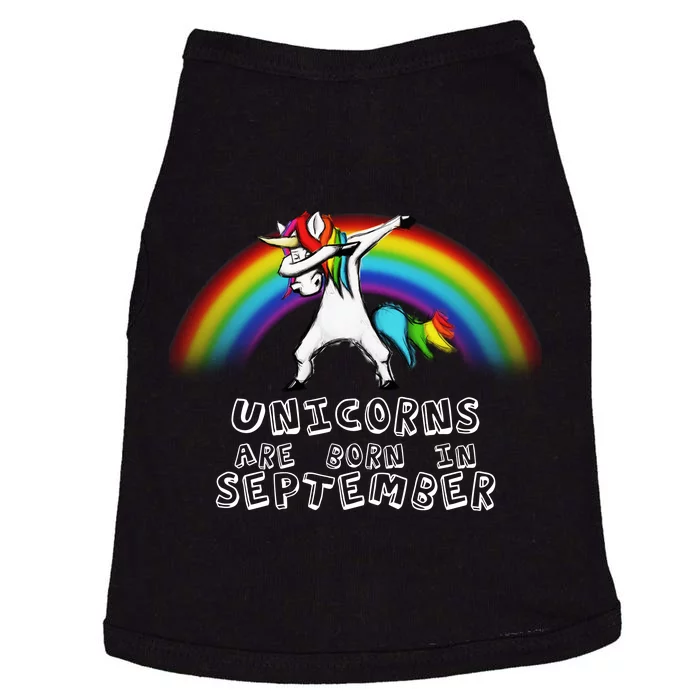 Unicorns Are Born In September Birthday Doggie Tank