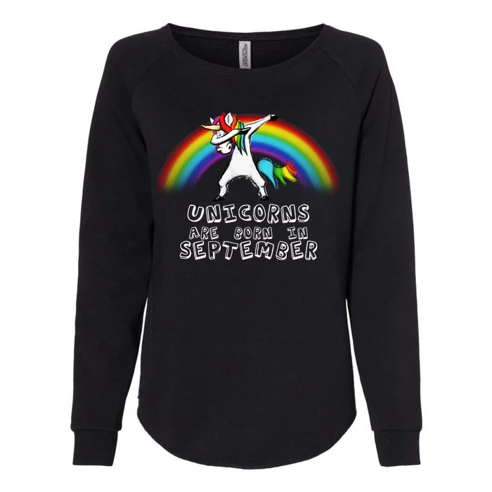 Unicorns Are Born In September Birthday Womens California Wash Sweatshirt