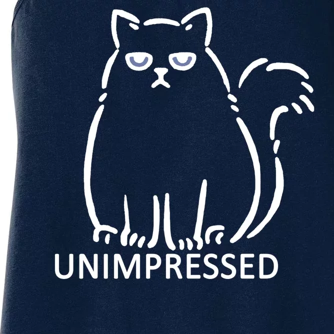 Unimpressed Funny Angry Cat Women's Racerback Tank