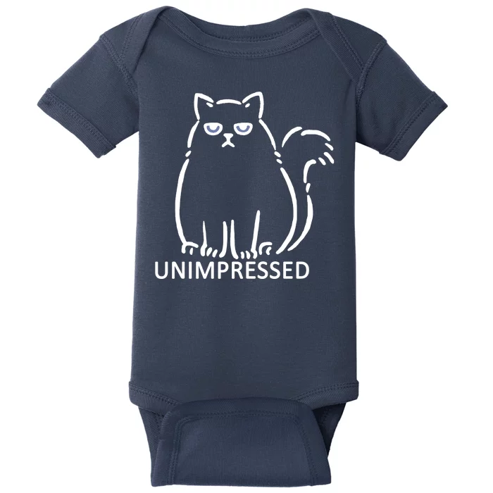 Unimpressed Funny Angry Cat Baby Bodysuit