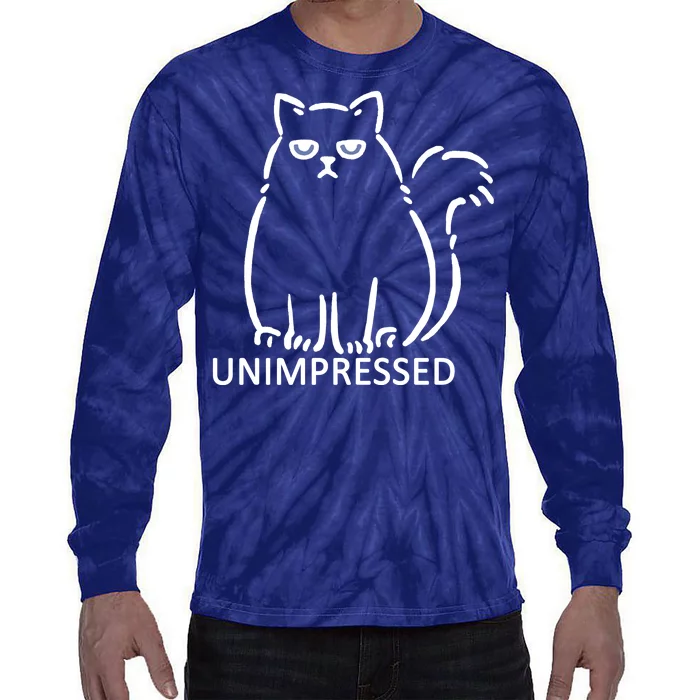 Unimpressed Funny Angry Cat Tie-Dye Long Sleeve Shirt