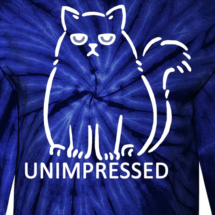 Unimpressed Funny Angry Cat Tie-Dye Long Sleeve Shirt