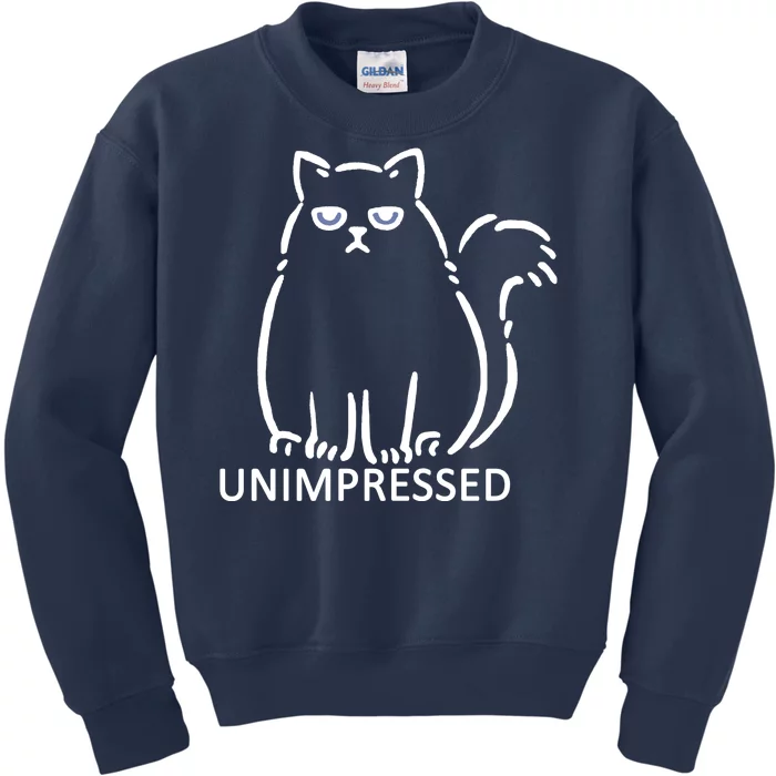 Unimpressed Funny Angry Cat Kids Sweatshirt