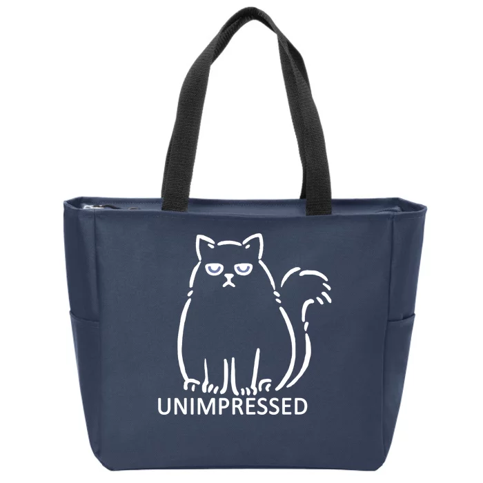 Unimpressed Funny Angry Cat Zip Tote Bag