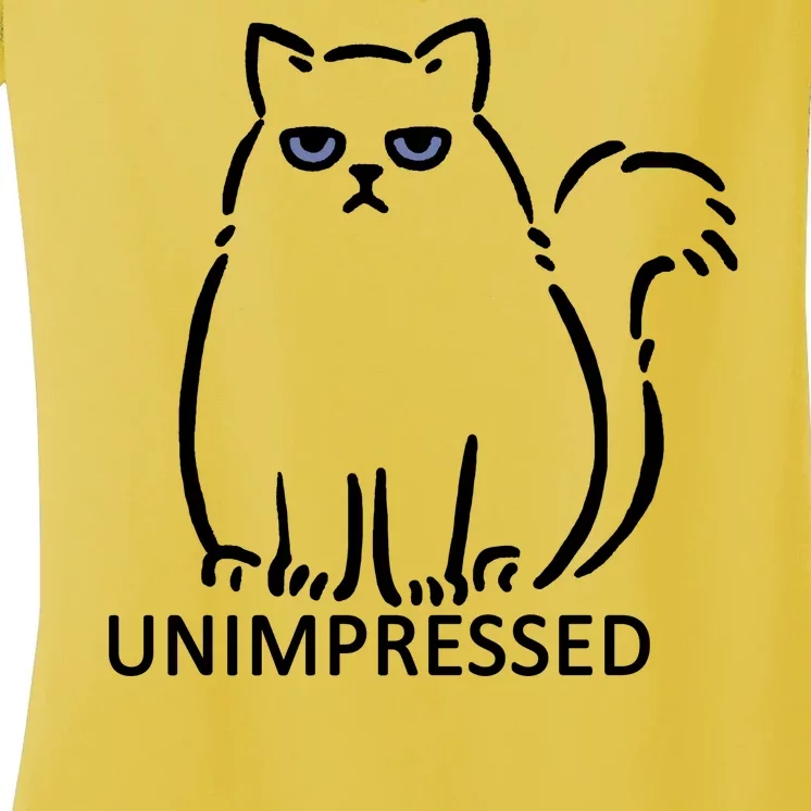 Unimpressed Funny Angry Cat Women's V-Neck T-Shirt