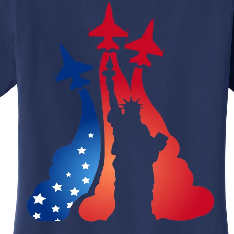 United States Air Force Jets Statue Of Liberty Women's T-Shirt