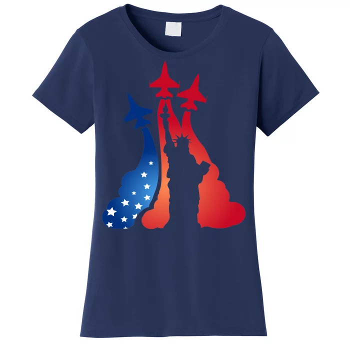 United States Air Force Jets Statue Of Liberty Women's T-Shirt