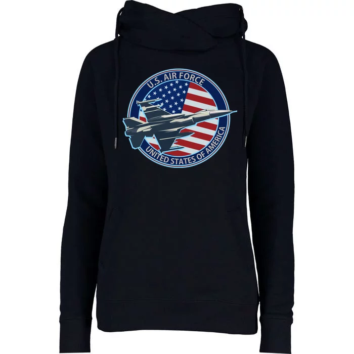 United States Air Force Logo Womens Funnel Neck Pullover Hood