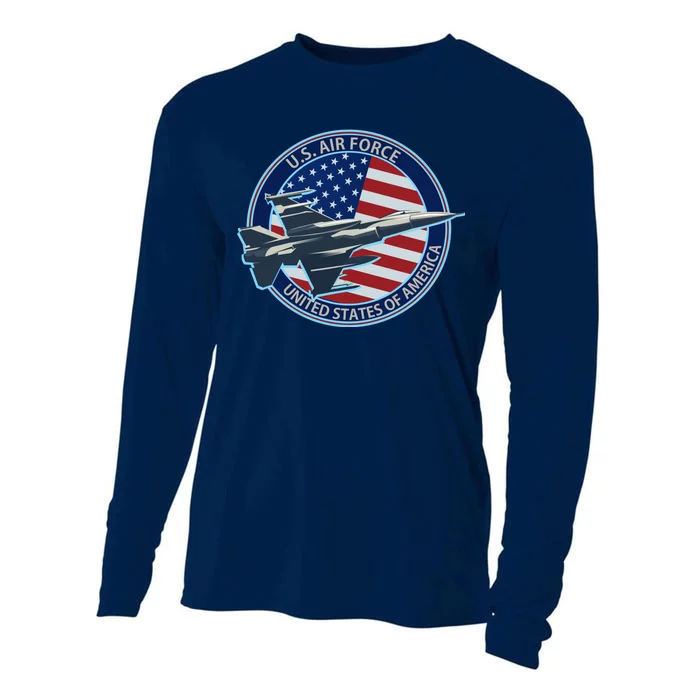 United States Air Force Logo Cooling Performance Long Sleeve Crew