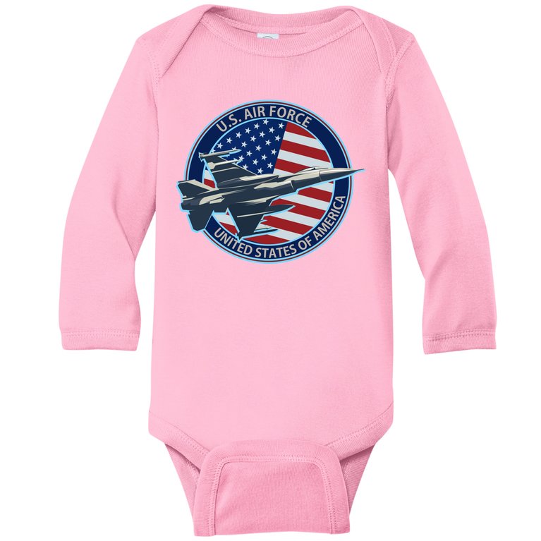 United States Air Force Logo Baby Long Sleeve Bodysuit