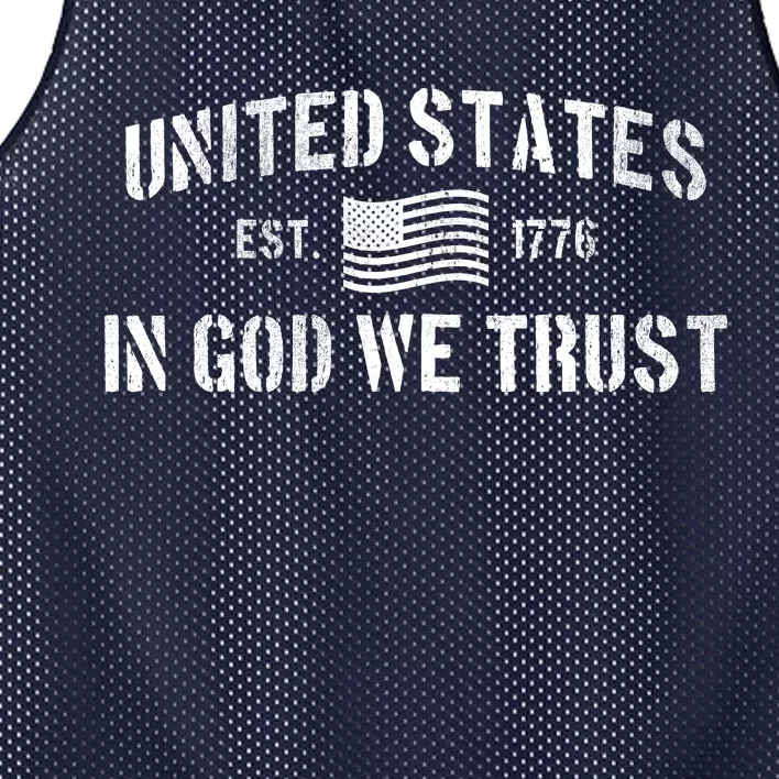 United States Est. 1776 In God We Trust Mesh Reversible Basketball Jersey Tank