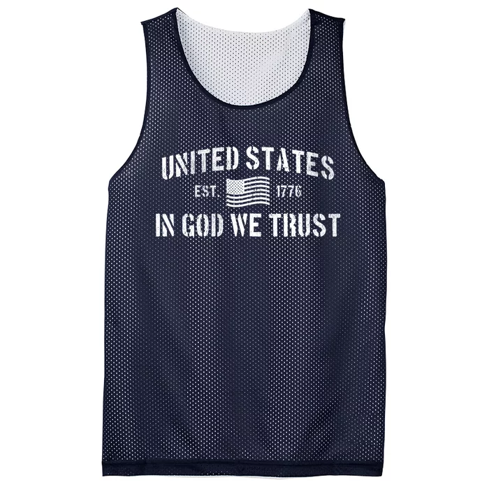 United States Est. 1776 In God We Trust Mesh Reversible Basketball Jersey Tank