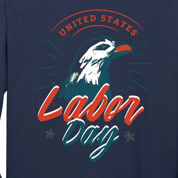 United States Labor Day Eagle Tall Long Sleeve T-Shirt