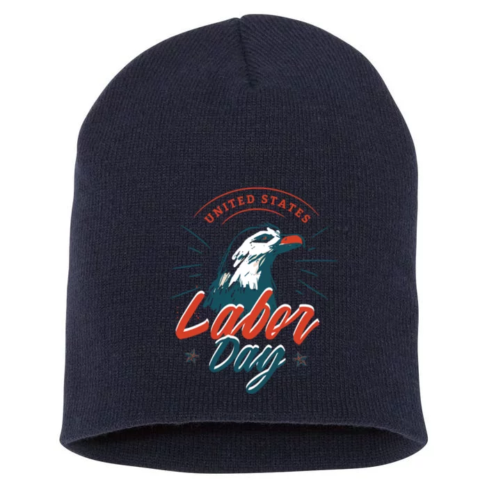 United States Labor Day Eagle Short Acrylic Beanie