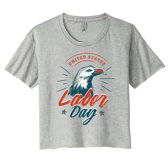 United States Labor Day Eagle Women's Crop Top Tee